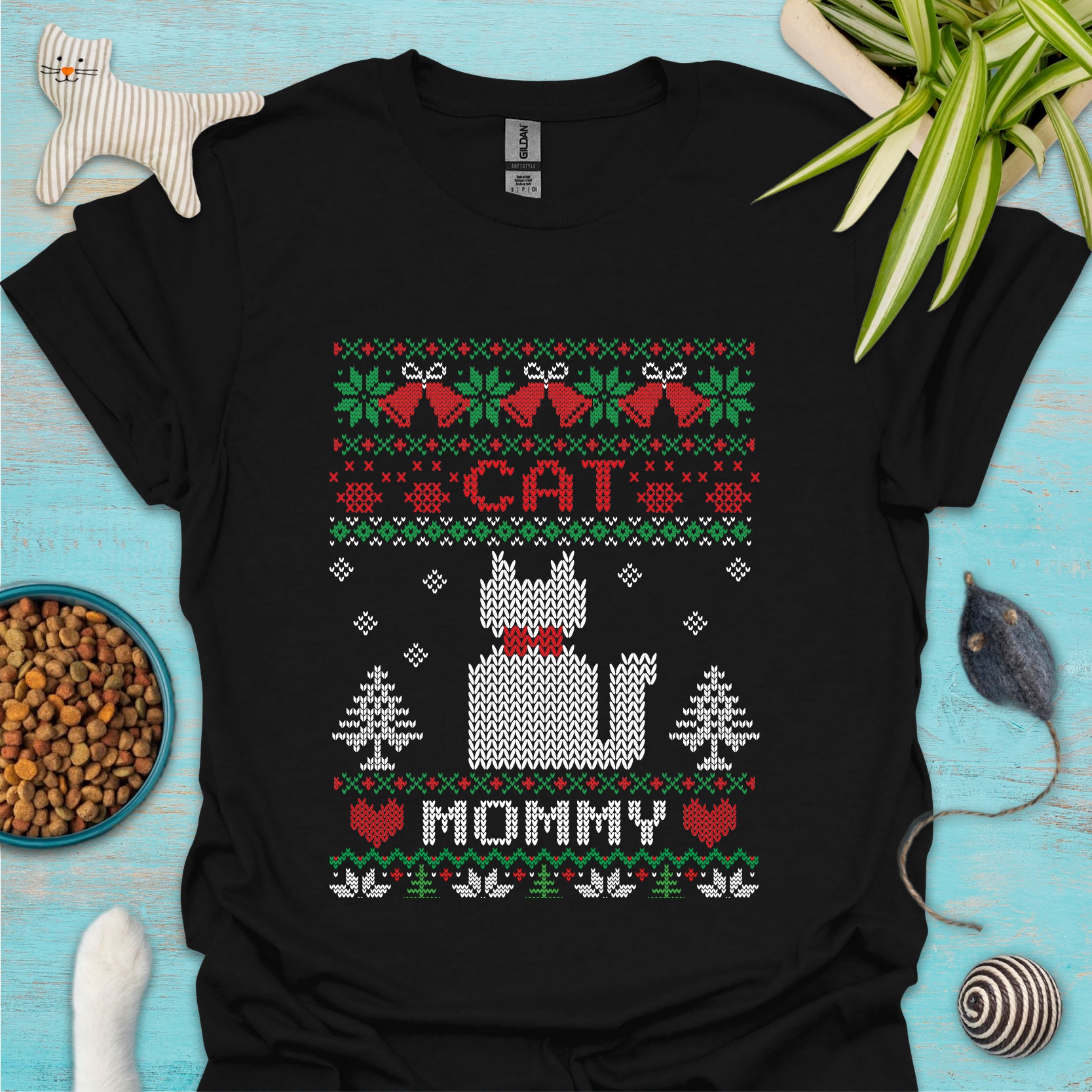 Cat Mommy Ugly Christmas Sweater T-shirt - Main Image