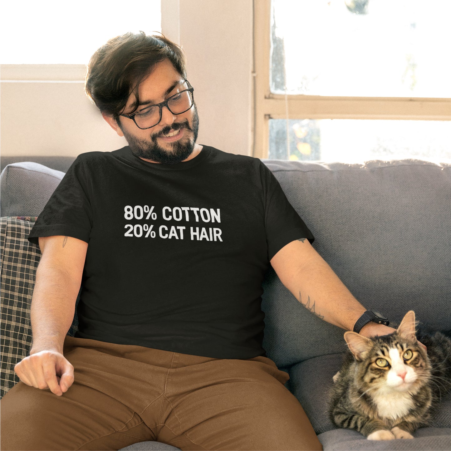 80% Cotton 20% Cat Hair T-shirt