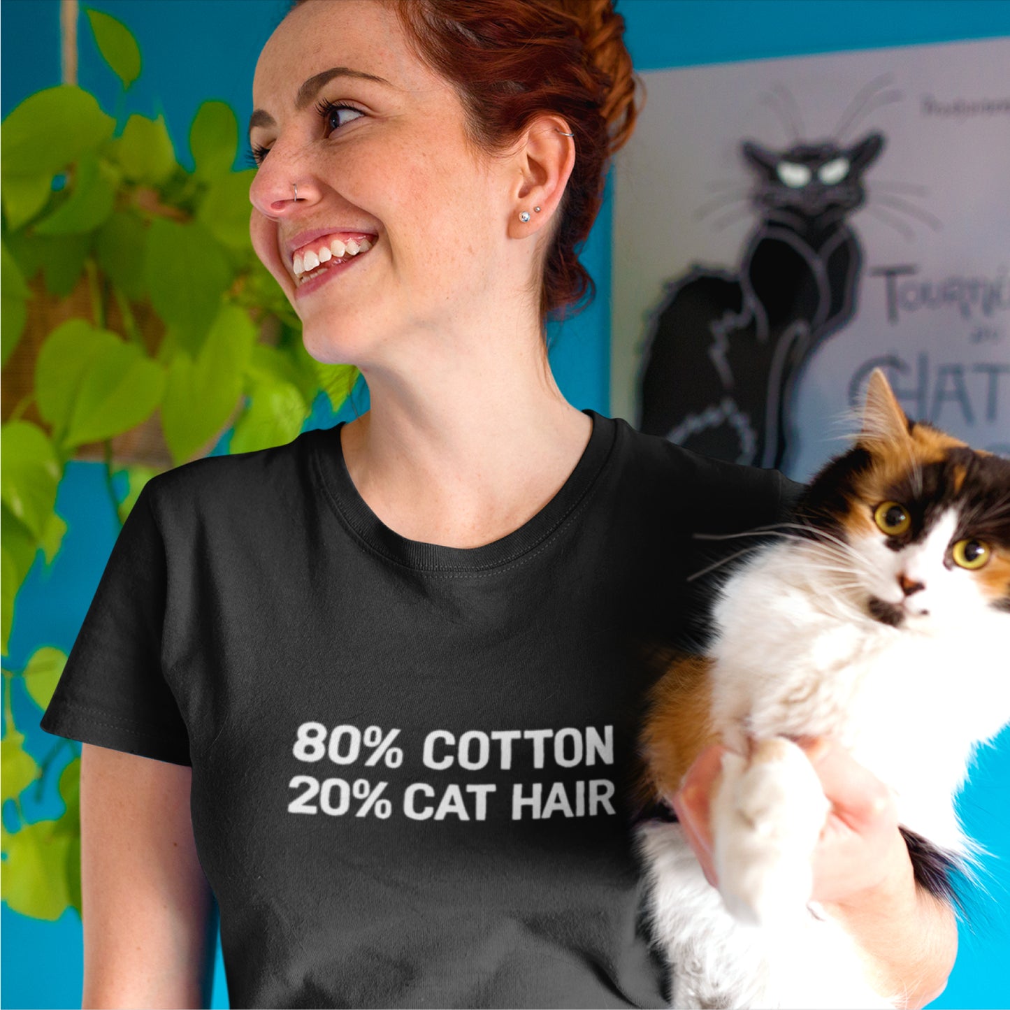 80% Cotton 20% Cat Hair T-shirt