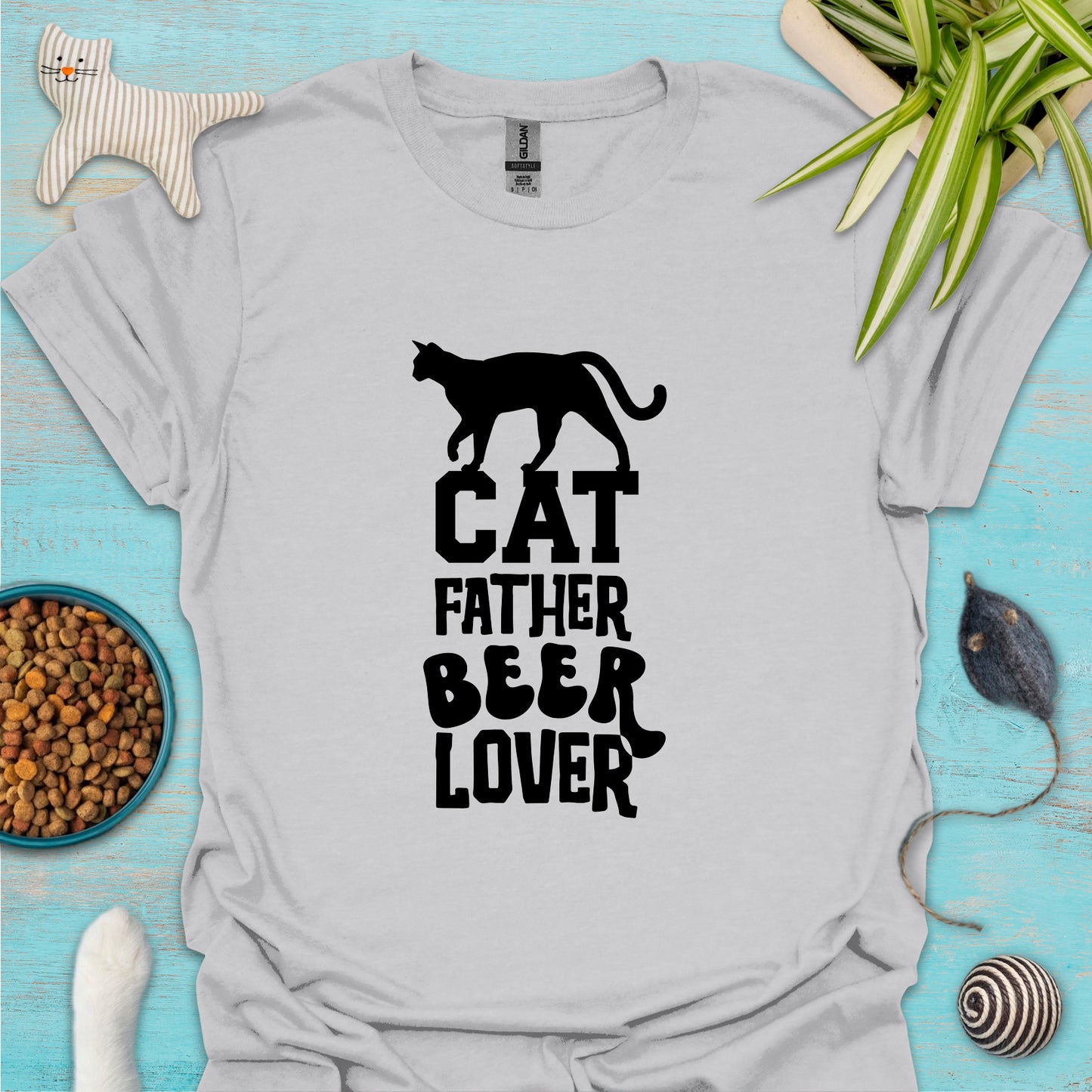 Cat Father Beer Lover T-shirt