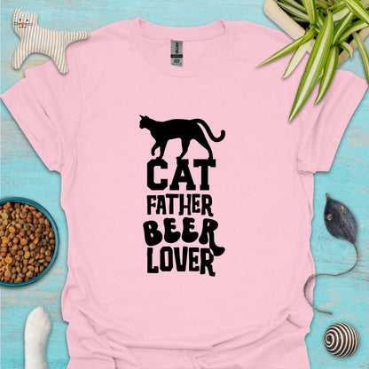 Cat Father Beer Lover T-shirt