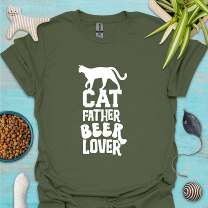 Cat Father Beer Lover T-shirt