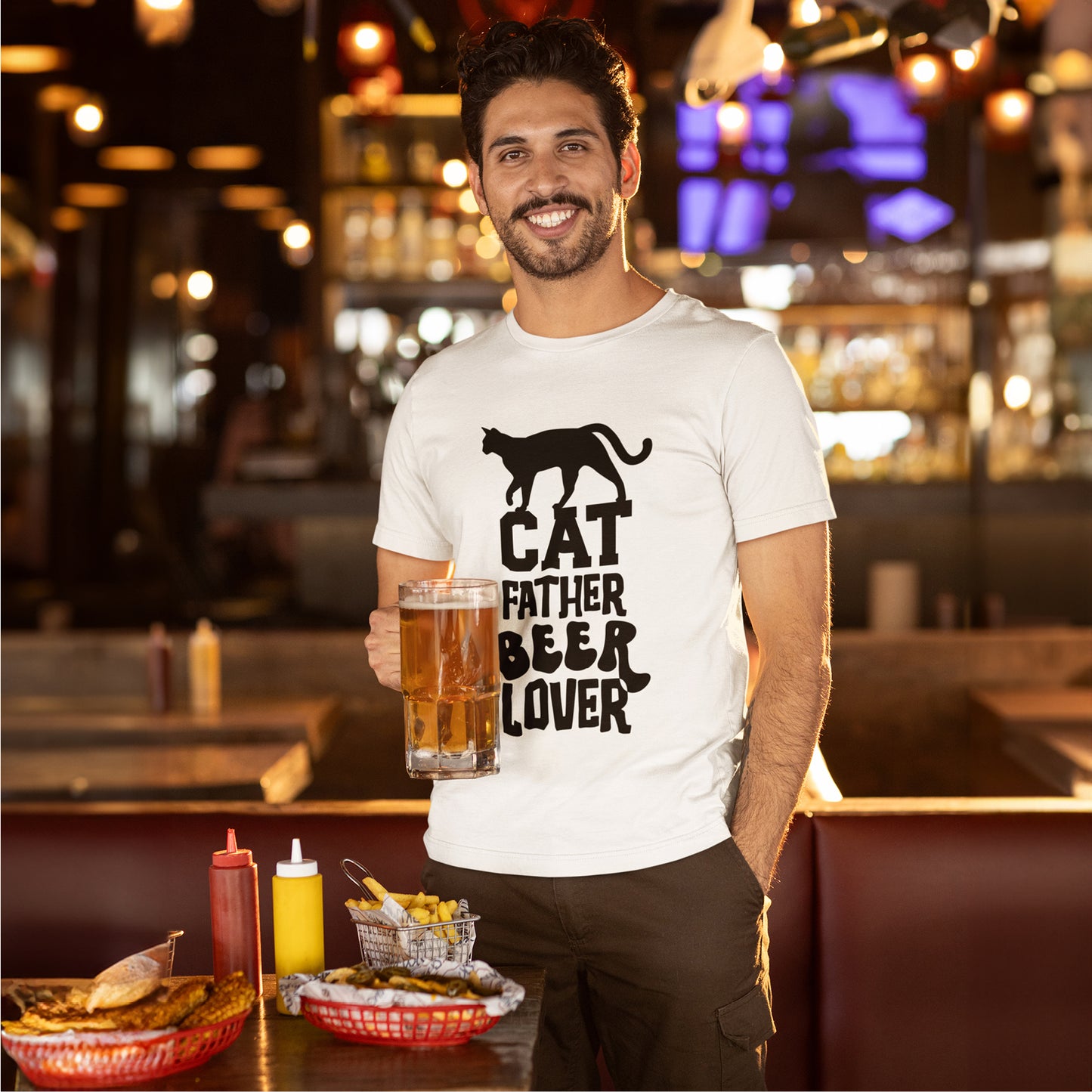 Cat Father Beer Lover T-shirt