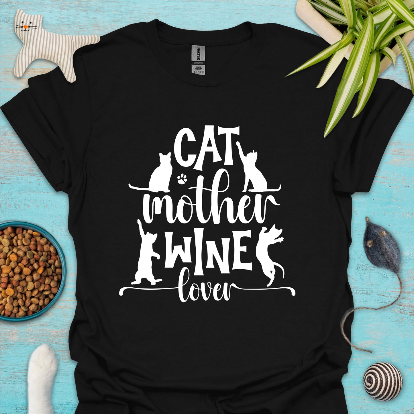 Cat Mother Wine Lover T-shirt