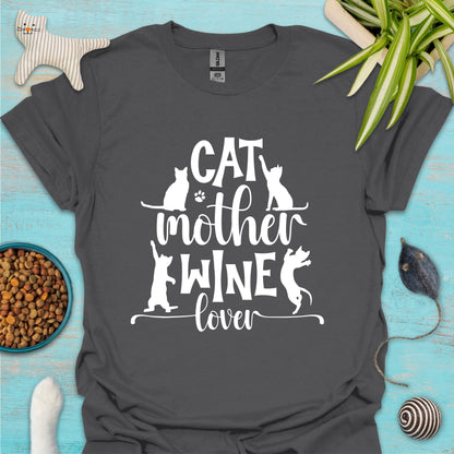 Cat Mother Wine Lover T-shirt