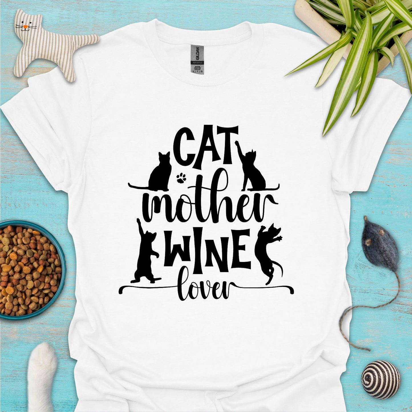 Cat Mother Wine Lover T-shirt