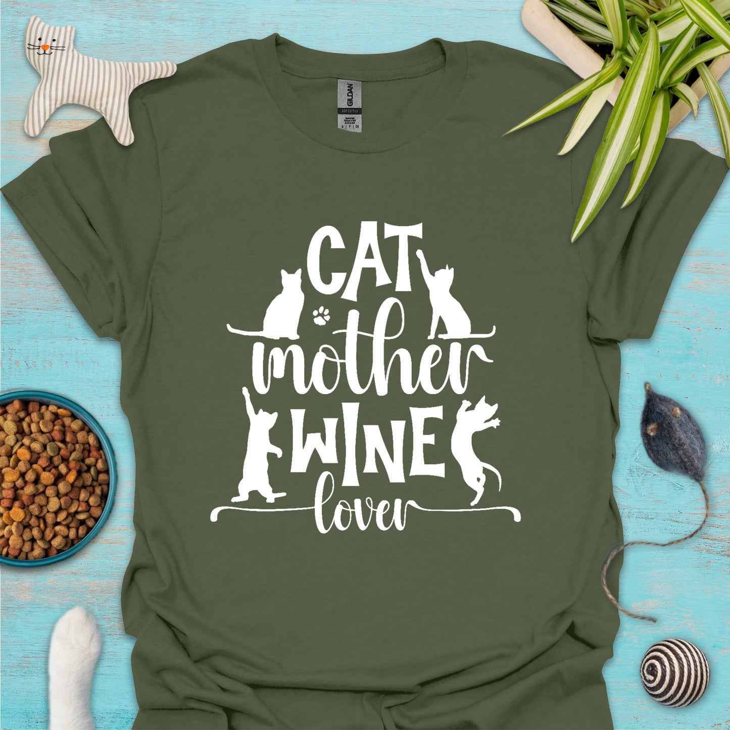 Cat Mother Wine Lover T-shirt