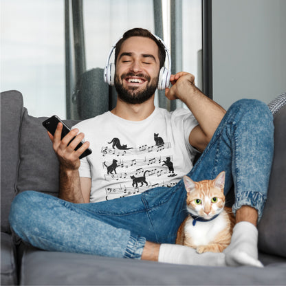 Cat Melody Music Sheet T-shirt