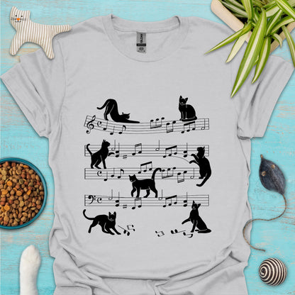 Cat Melody Music Sheet T-shirt