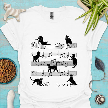 Cat Melody Music Sheet T-shirt