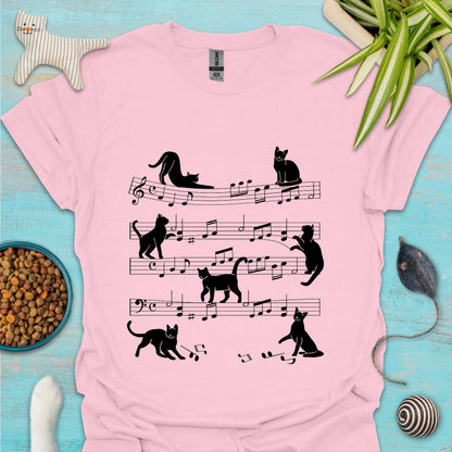 Cat Melody Music Sheet T-shirt