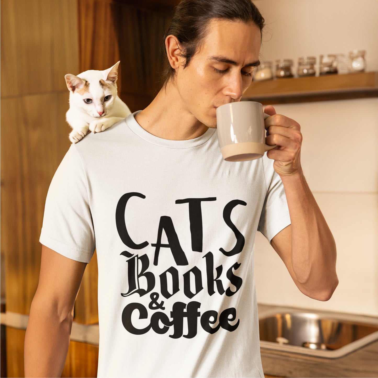 Cats, Books & Coffee T-shirt