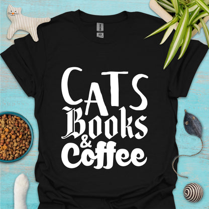 Cats, Books & Coffee T-shirt