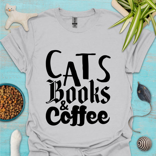 Cats, Books & Coffee T-shirt