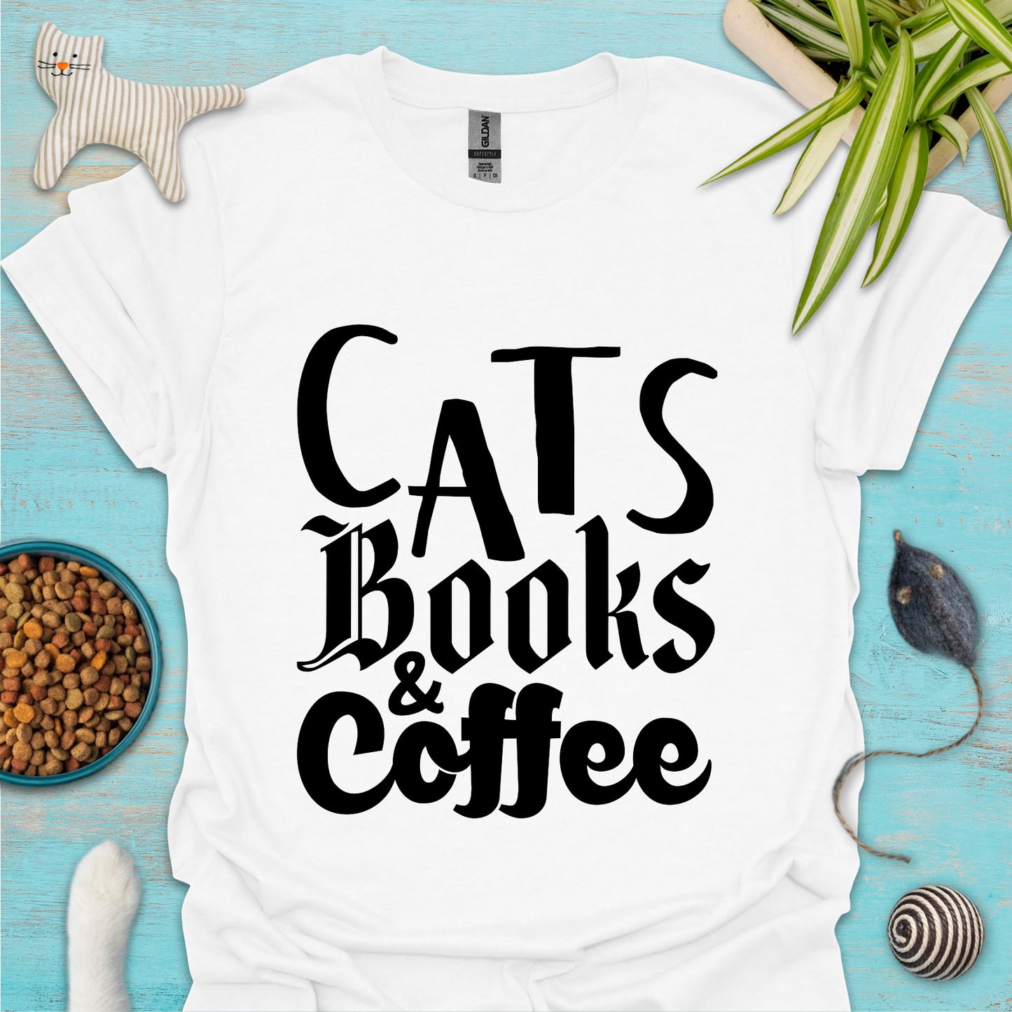 Cats, Books & Coffee T-shirt