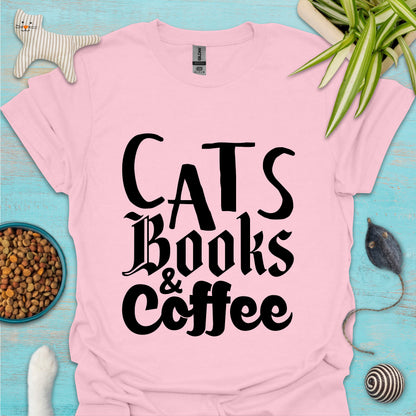 Cats, Books & Coffee T-shirt