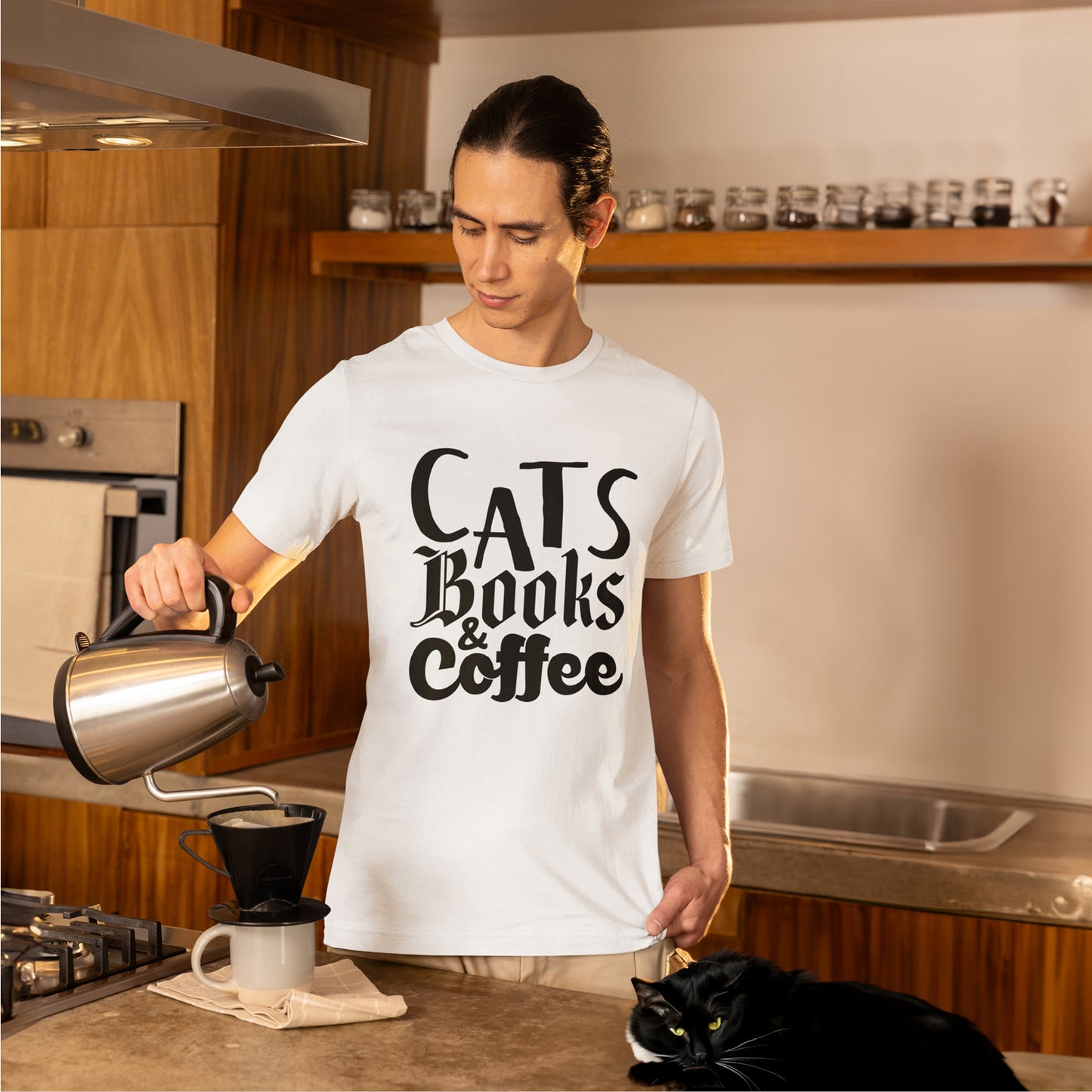 Cats, Books & Coffee T-shirt