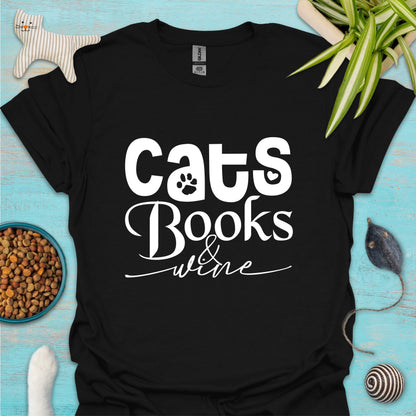 Cats, Books & Wine T-shirt