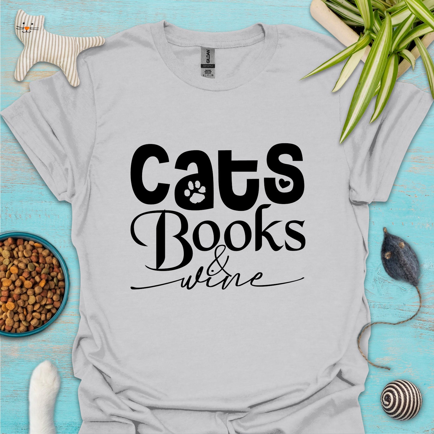 Cats, Books & Wine T-shirt