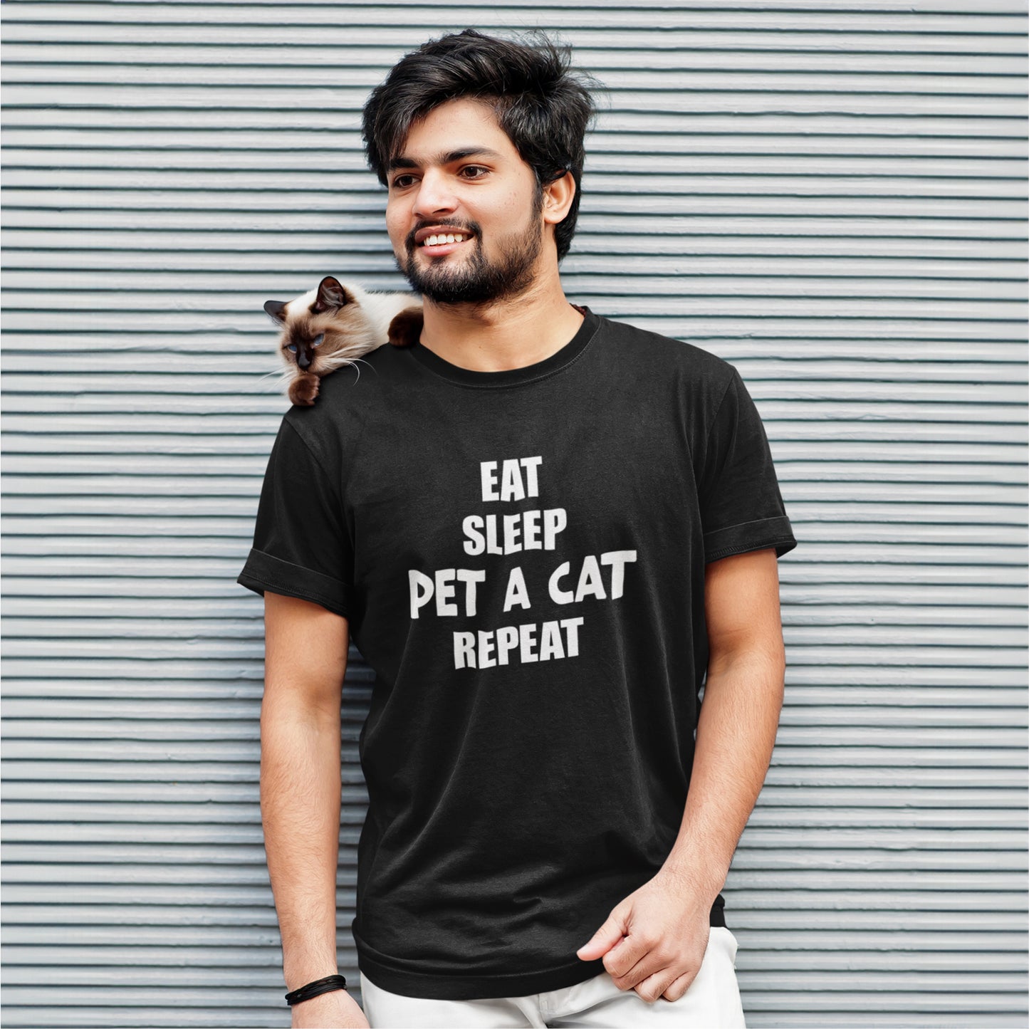 Eat, Sleep, Pet a Cat, Repeat T-shirt