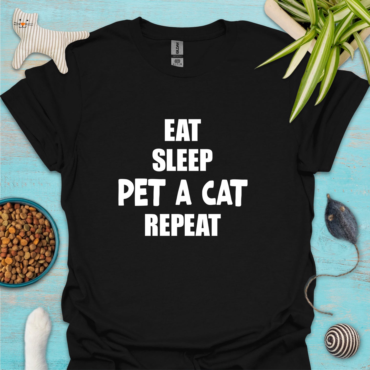 Eat, Sleep, Pet a Cat, Repeat T-shirt