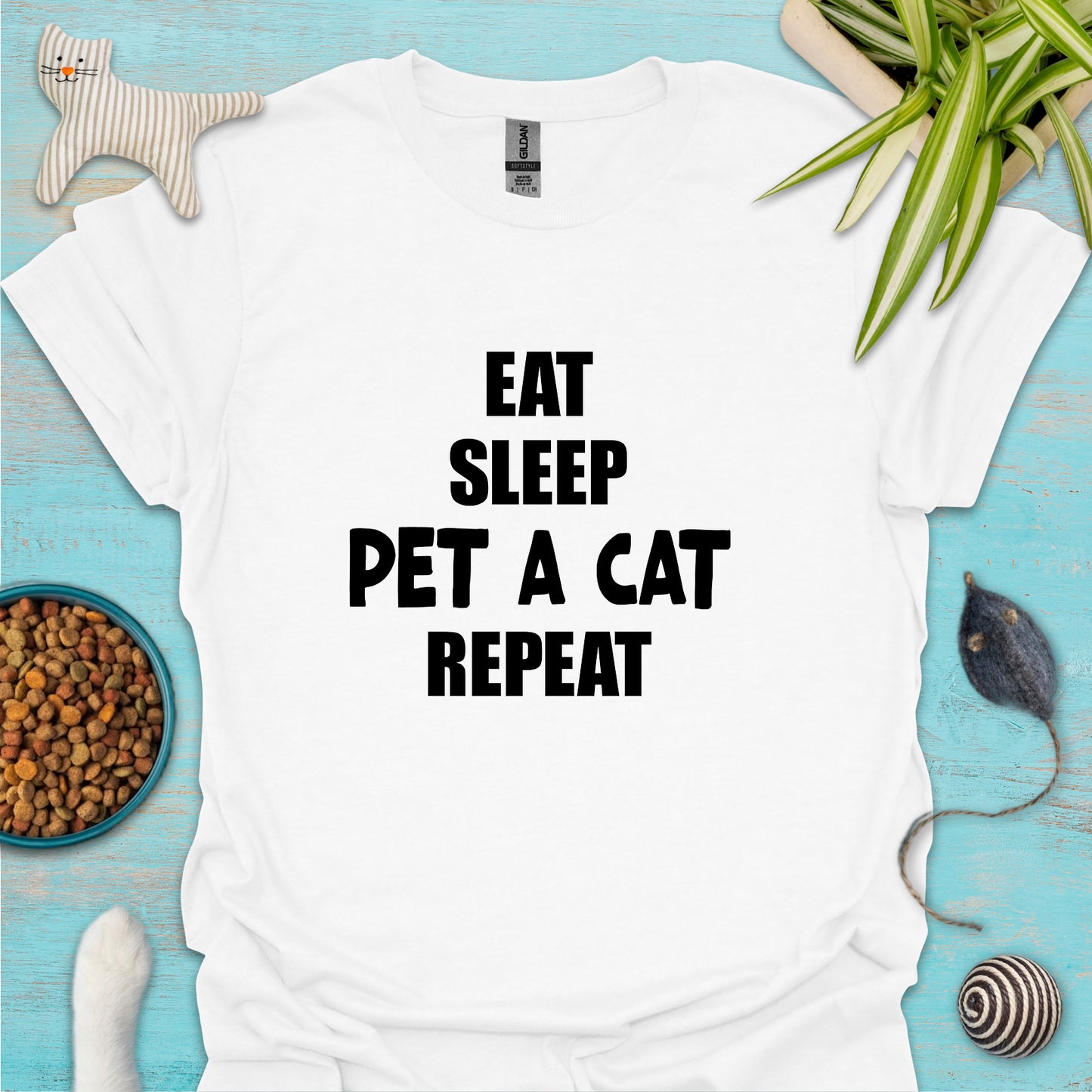 Eat, Sleep, Pet a Cat, Repeat T-shirt