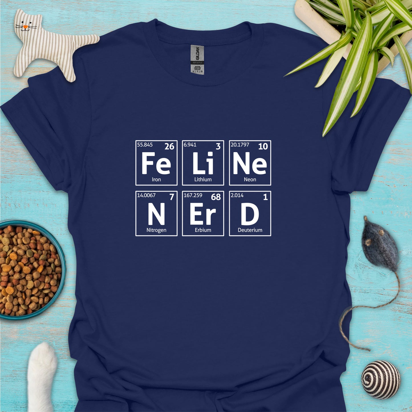 Feline Nerd Chemistry Elements Unisex T-shirt