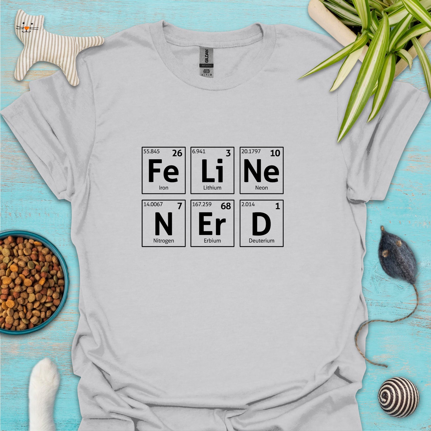 Feline Nerd Chemistry Elements Unisex T-shirt