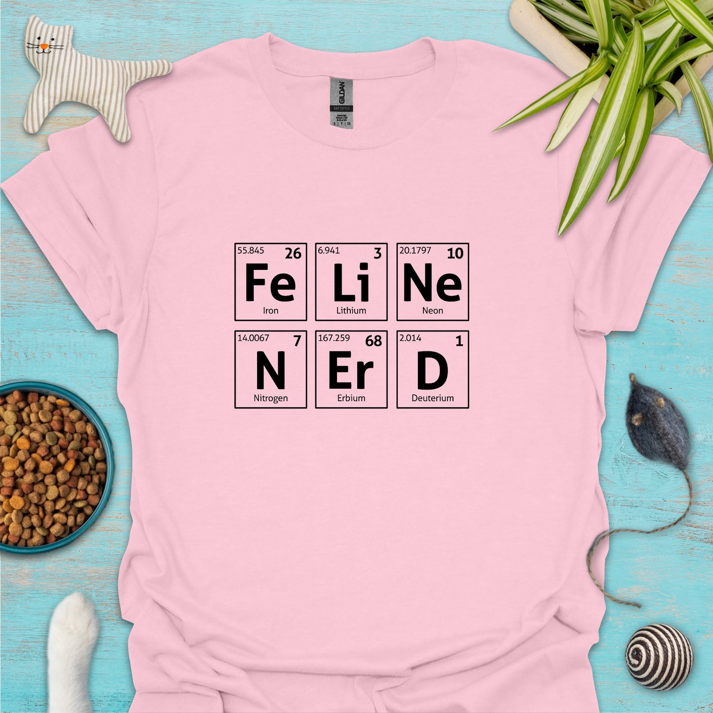 Feline Nerd Chemistry Elements Unisex T-shirt