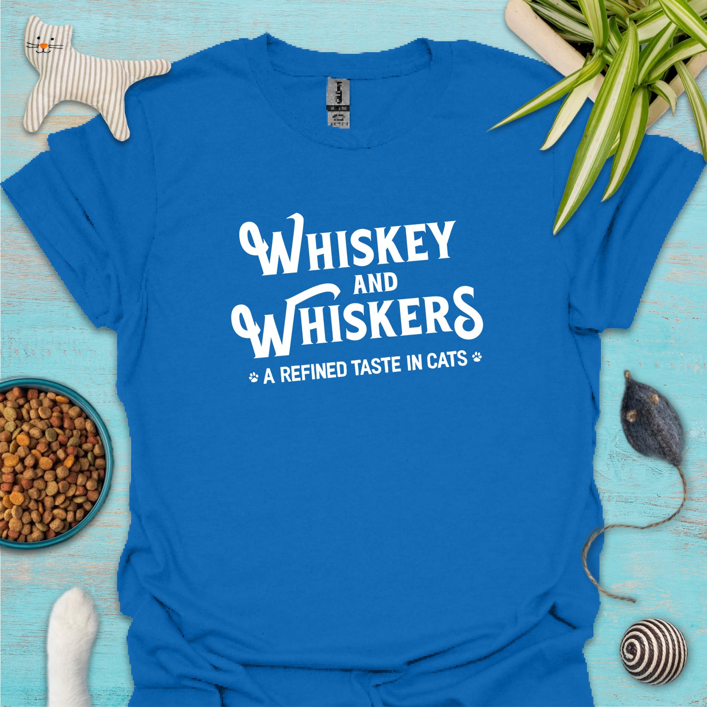 Whiskey and Whiskers: A Refined Taste in Cats T-shirt