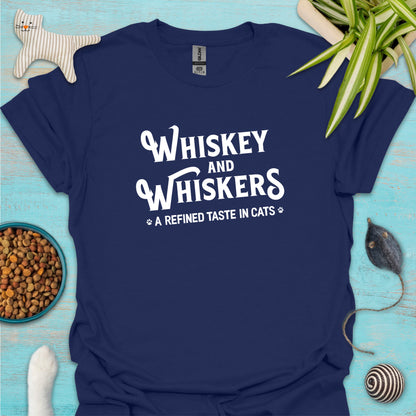 Whiskey and Whiskers: A Refined Taste in Cats T-shirt