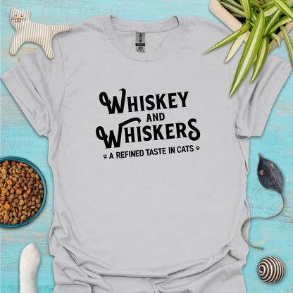 Whiskey and Whiskers: A Refined Taste in Cats T-shirt