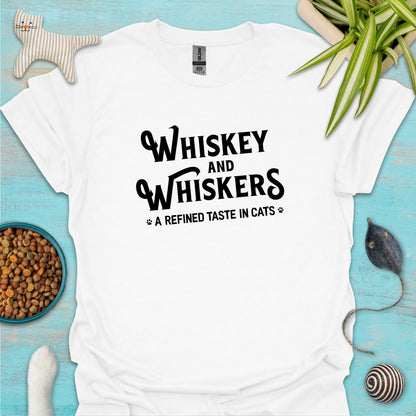 Whiskey and Whiskers: A Refined Taste in Cats T-shirt