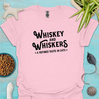 Whiskey and Whiskers: A Refined Taste in Cats T-shirt