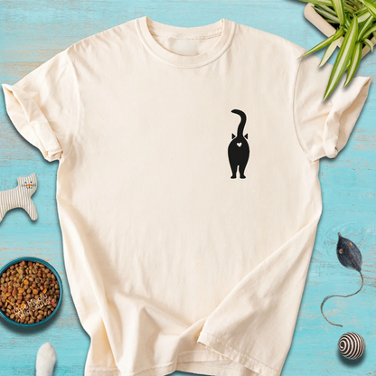 Ivory color Comfort Colors 1717 t-shirt with a funny cat Butt design. One Meow Two Sould brand.