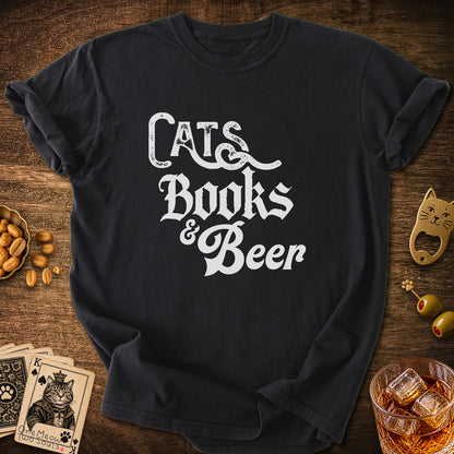 Cats Books Beer T-Shirt