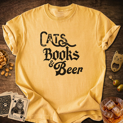 Cats Books Beer T-Shirt