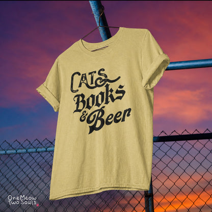 Cats Books Beer T-Shirt