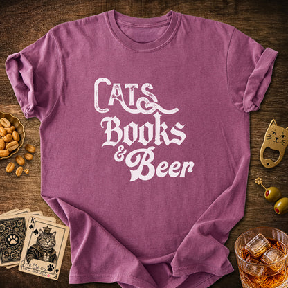 Cats Books Beer T-Shirt
